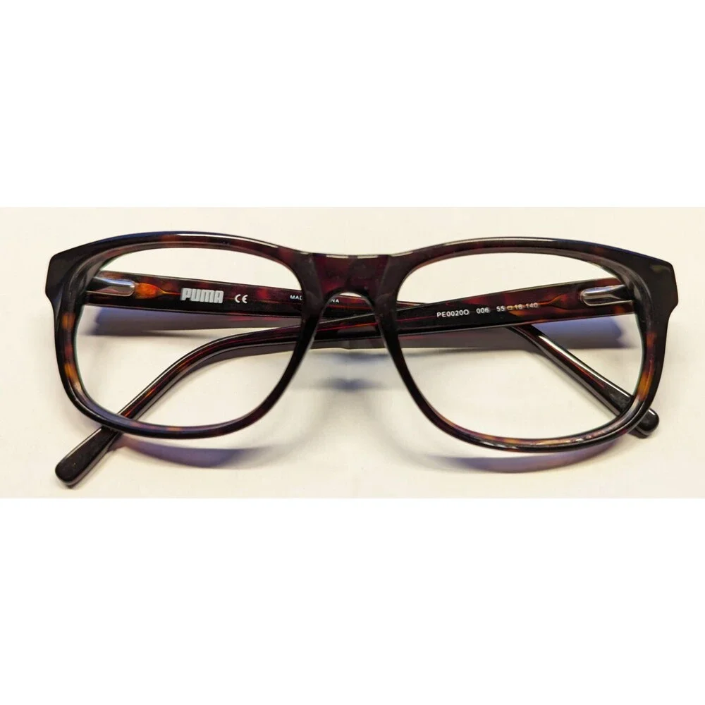 PUMA PE0020O 006 Eyeglasses Frames Unisex 55-18-140 Havana